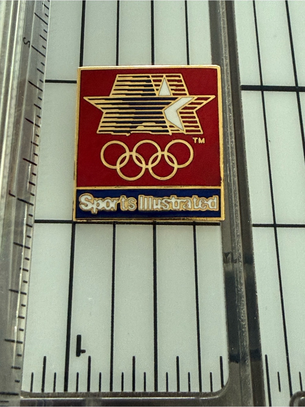 Sports Illustrated 1984 Summer Olympics Pin - Red, Blue, Gold